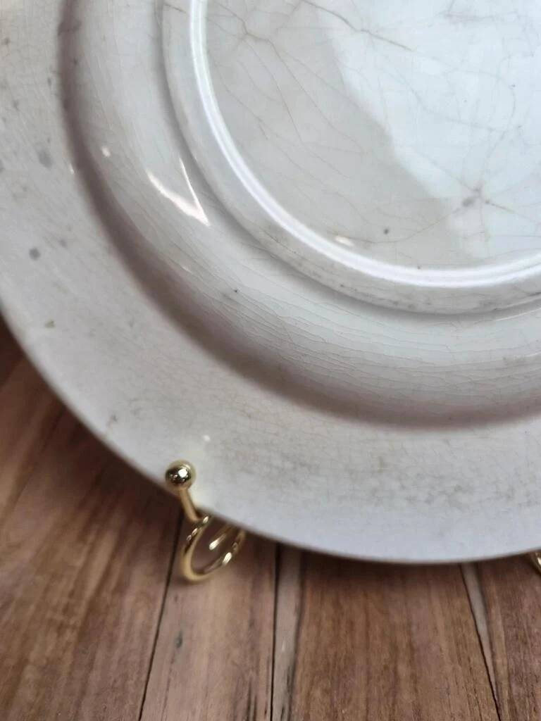 Antique plate Terre de Fer Clairefontaine Marine model