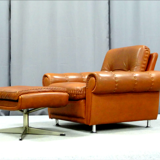 Armchair - Ottoman leather 1960