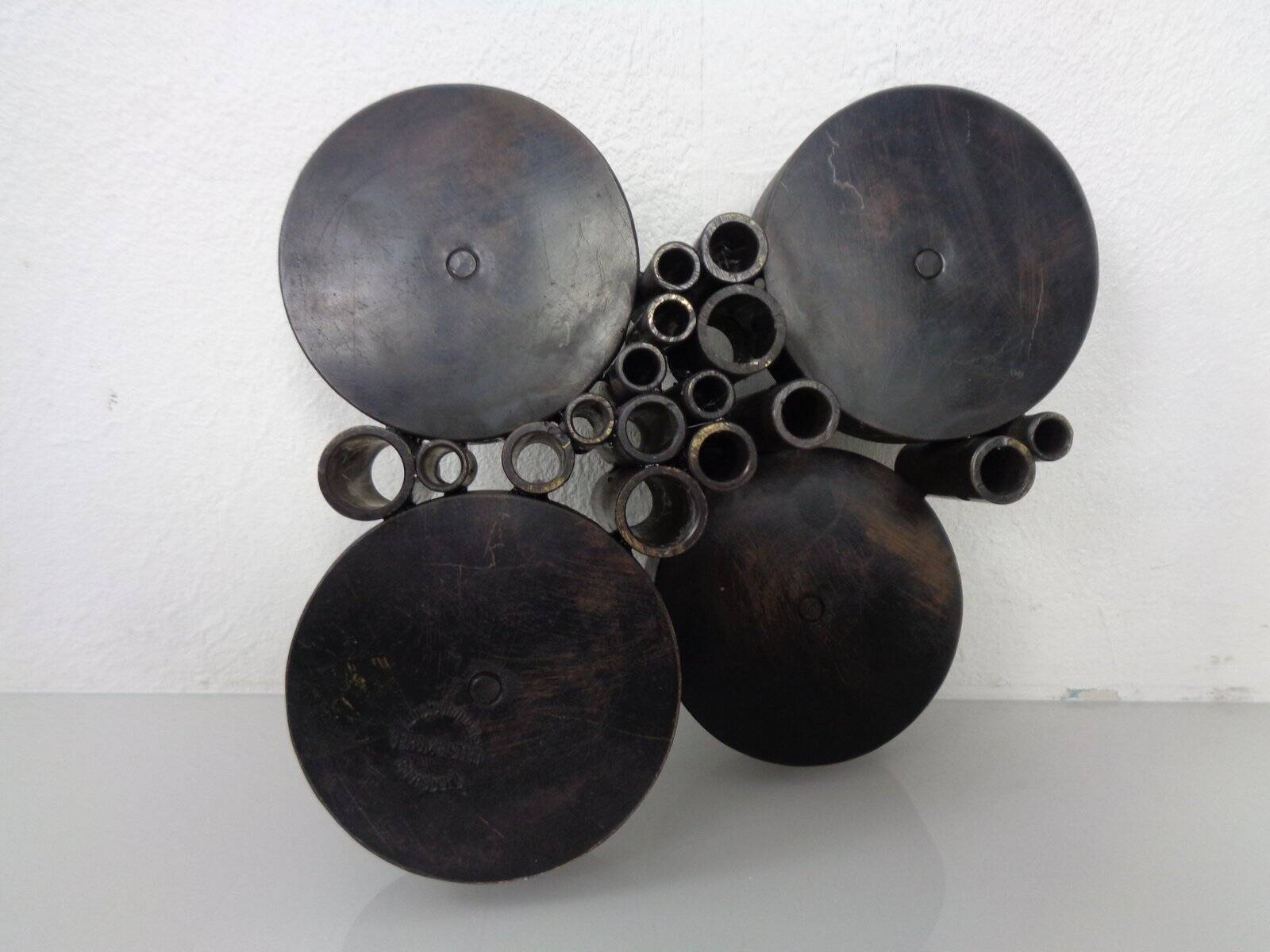Brutalist Bronze Candleholder by Manfred Bergmeister for Ebersberg, Germany, 1960s