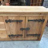 Brutalist solid oak sideboard