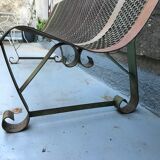 Banc de jardin métal perforé rené malaval 1950/60