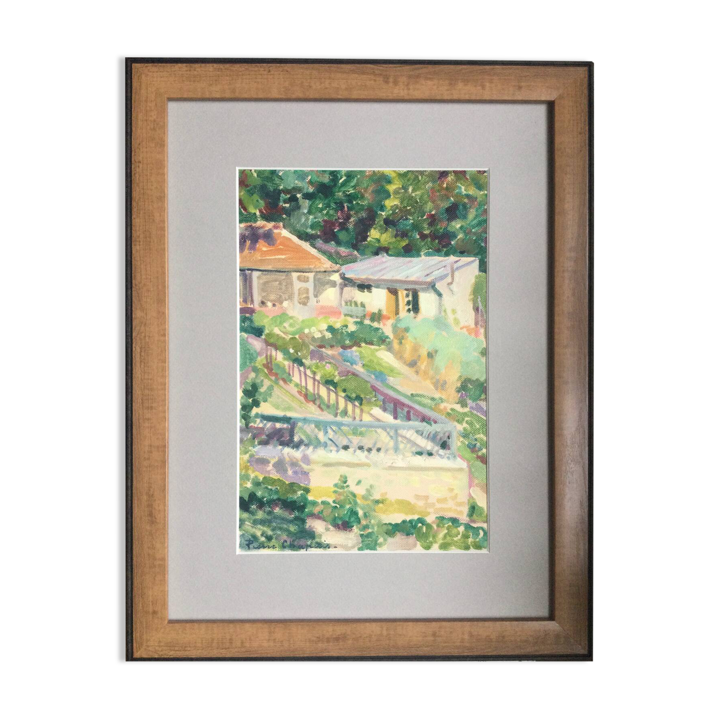 Study in Raincy. Oil on paper by Pierre CHAPUIS (1864-1942)