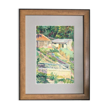 Étude au Raincy.Huile sur papier de Pierre CHAPUIS (1864-1942)