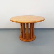 Table à manger ronde scandinave vintage style Rainer Daumiller en pin