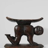 Large African Ashanti Figural Stool