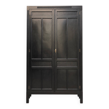 Renovated black Art Deco Parisian wardrobe