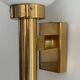 Large minimalist cinema wall light in opal glass and heavy brass, 1960s, Germany