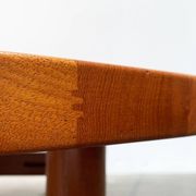 Large Danish brutalist coffee table in solid teak, 1960s.