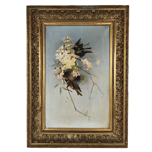 Oil on canvas late nineteenth, early twentieth, Trendy Birds