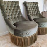 Paire de fauteuils crapauds