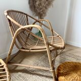 Rattan shell armchair adult model