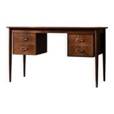 Bureau vintage scandinave moderne en teck des années 1960 avec tiroirs.