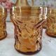 Vintage Italian orangeade or lemonade service 8 pieces 7 people textured amber glass