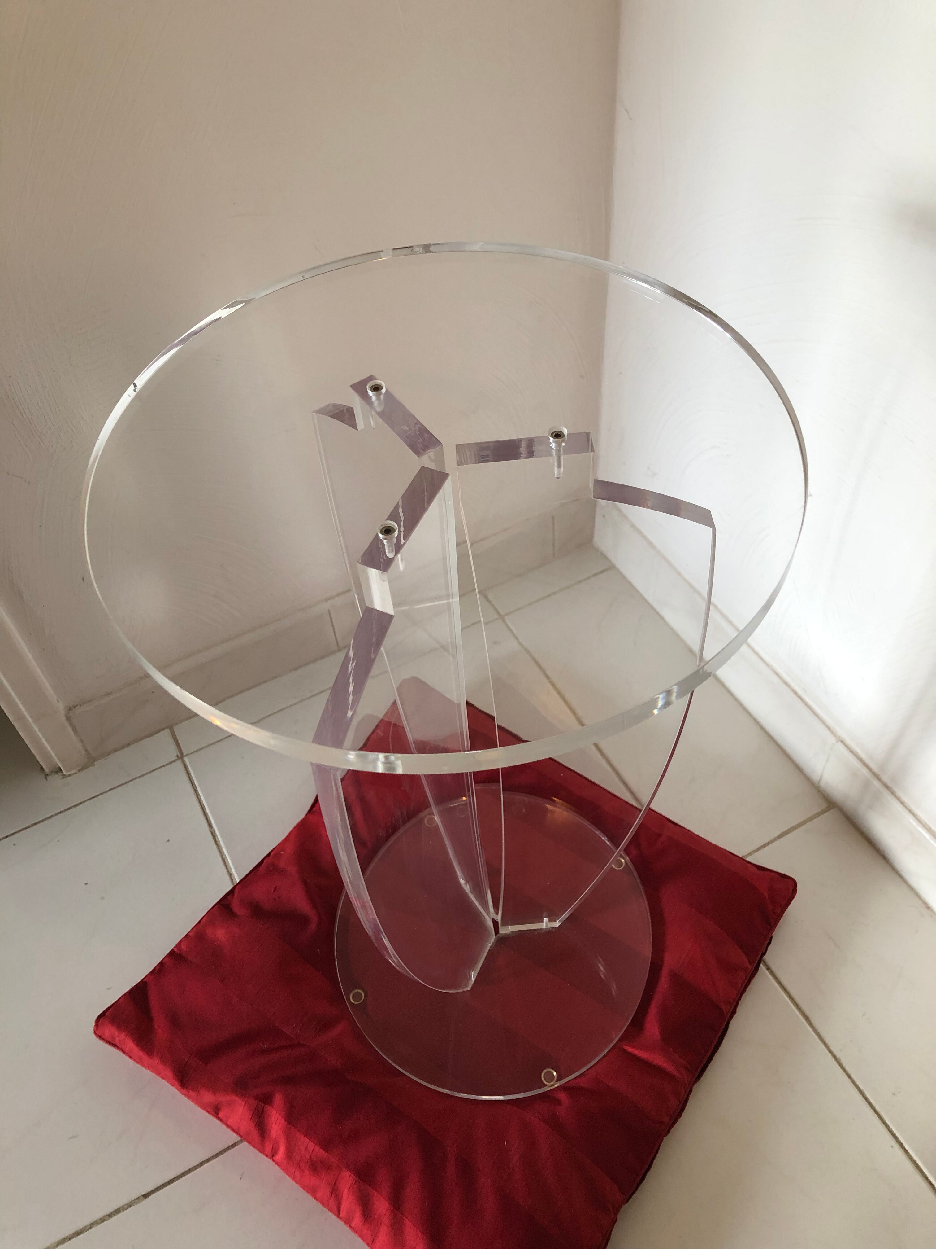 Guéridon plexiglass vintage