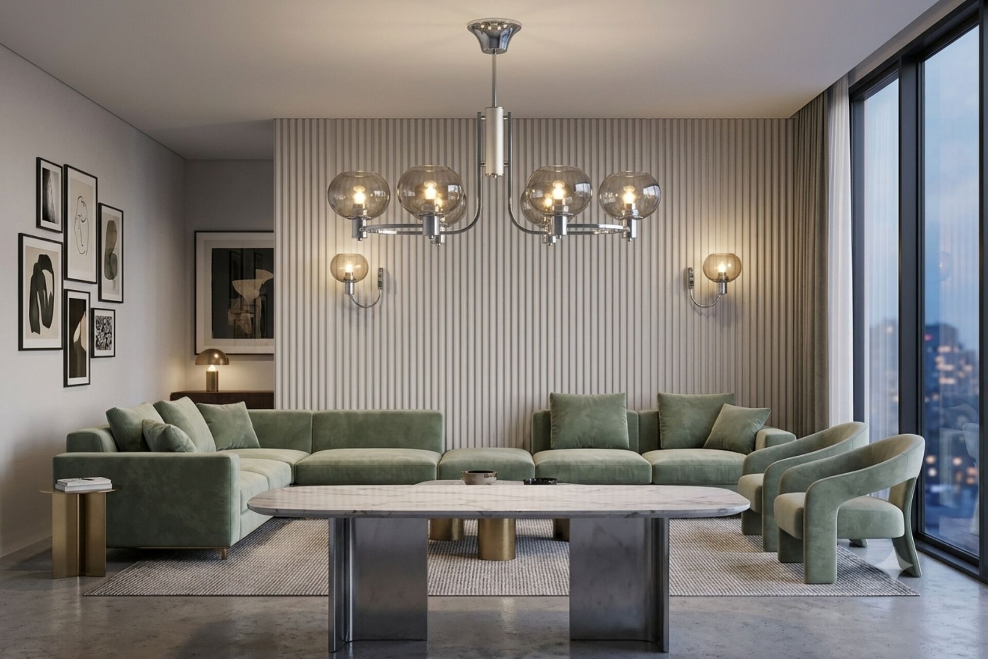 Ensemble Luminaire Vintage Delmas (Style Sciolari)