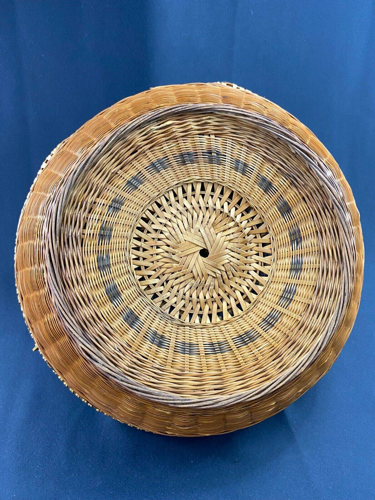 China woven bamboo rice or tea basket late 19th century early 20th century