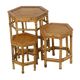 Vintage Set of 3 Bamboo and Rattan Side Tables / Nesting Tables – Boho Styl