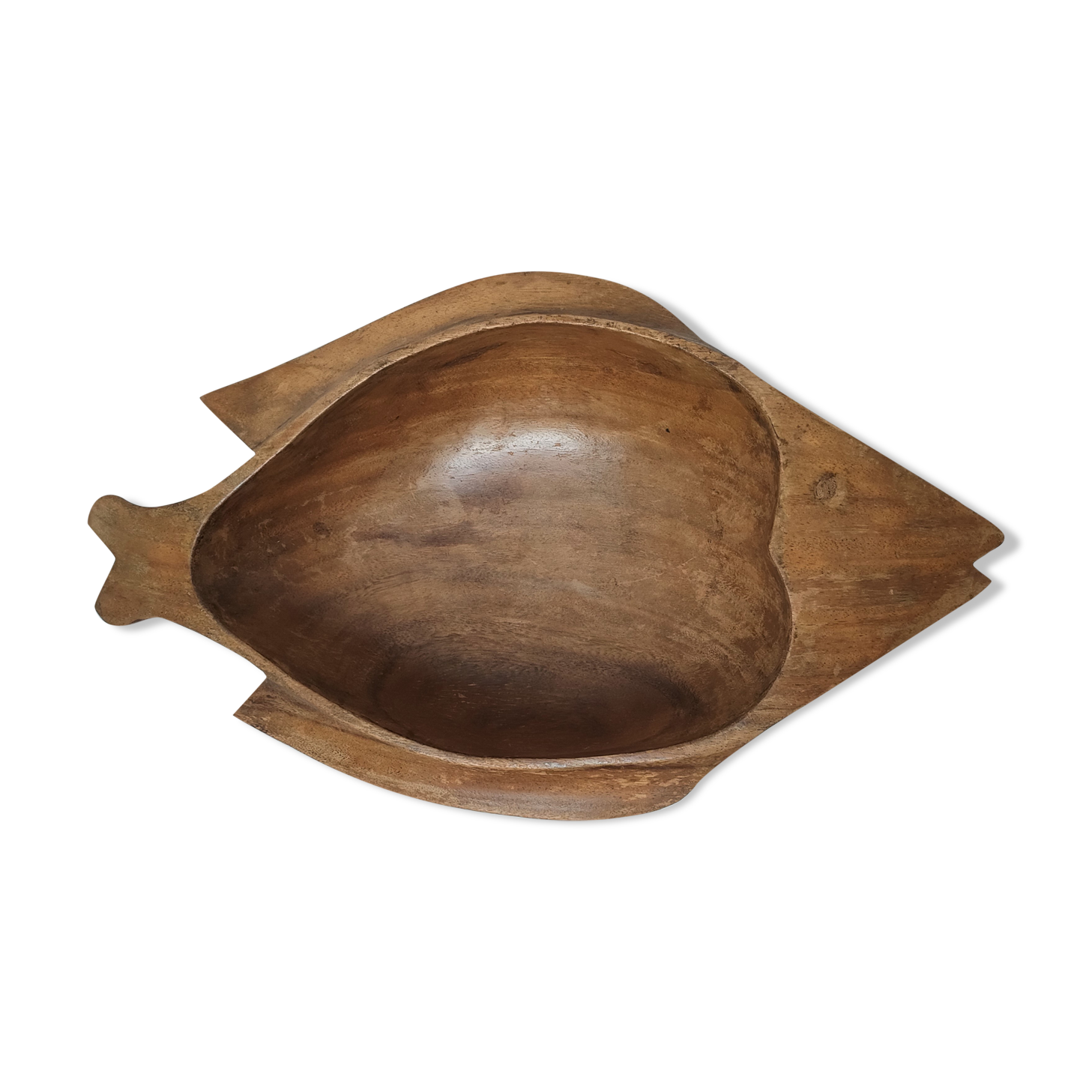 Zoomorphic cut fish wood carved vintage