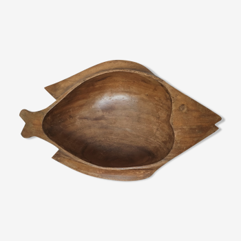Zoomorphic cut fish wood carved vintage