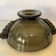 Geometric cup pressed molded glass art deco