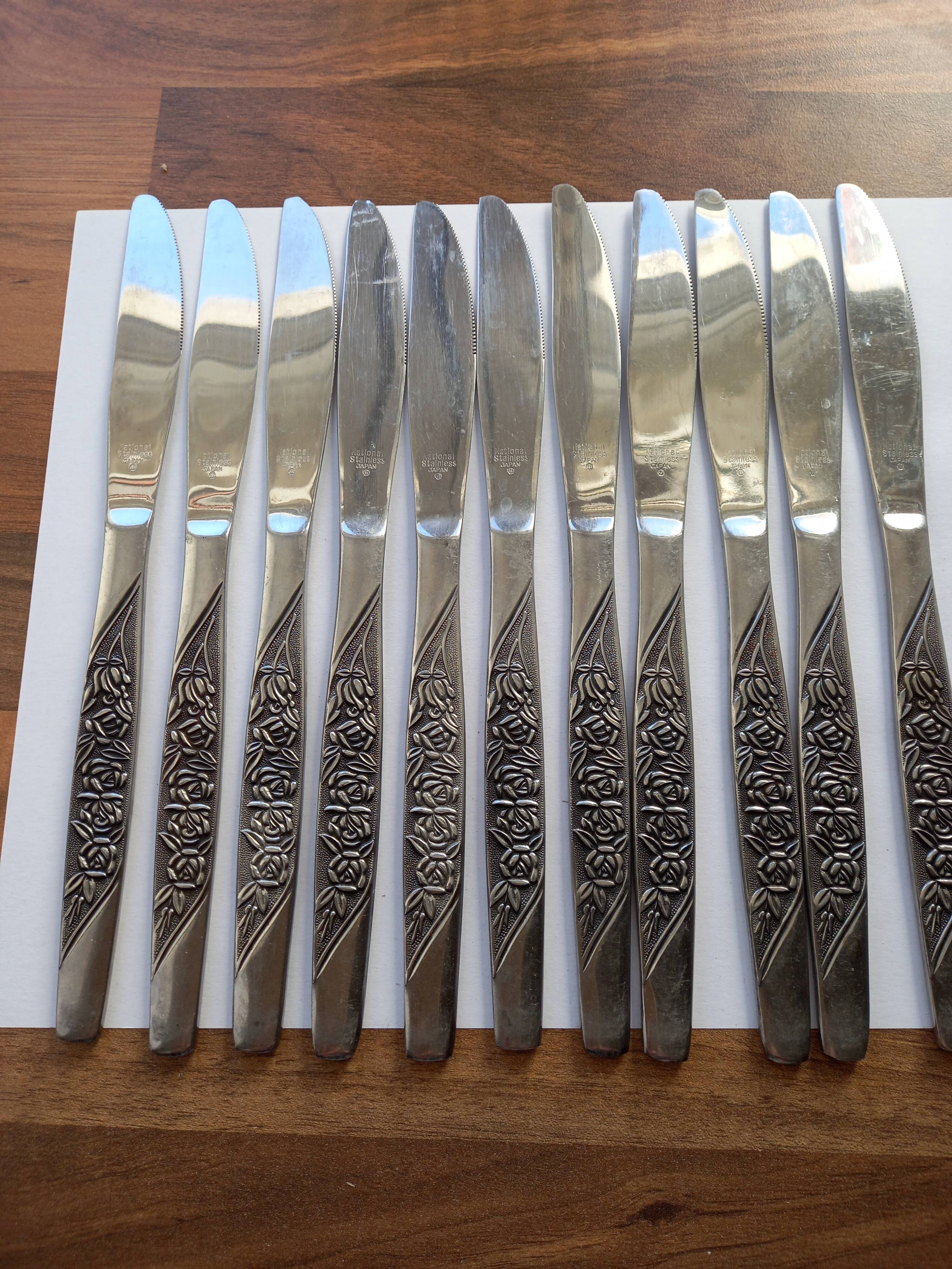 Set of 11 National Stainless knives (Japan)