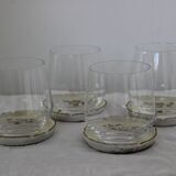 Set of wooden floral coasters
