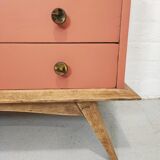 Vintage terracotta legs compass chest of drawers