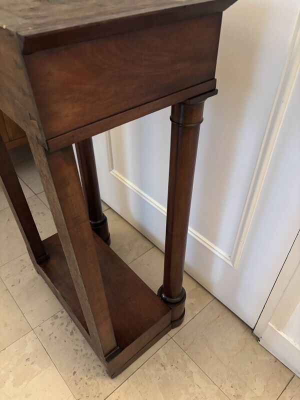 Ancienne et petite console empire d'époque début XIX eme en acajou marbre