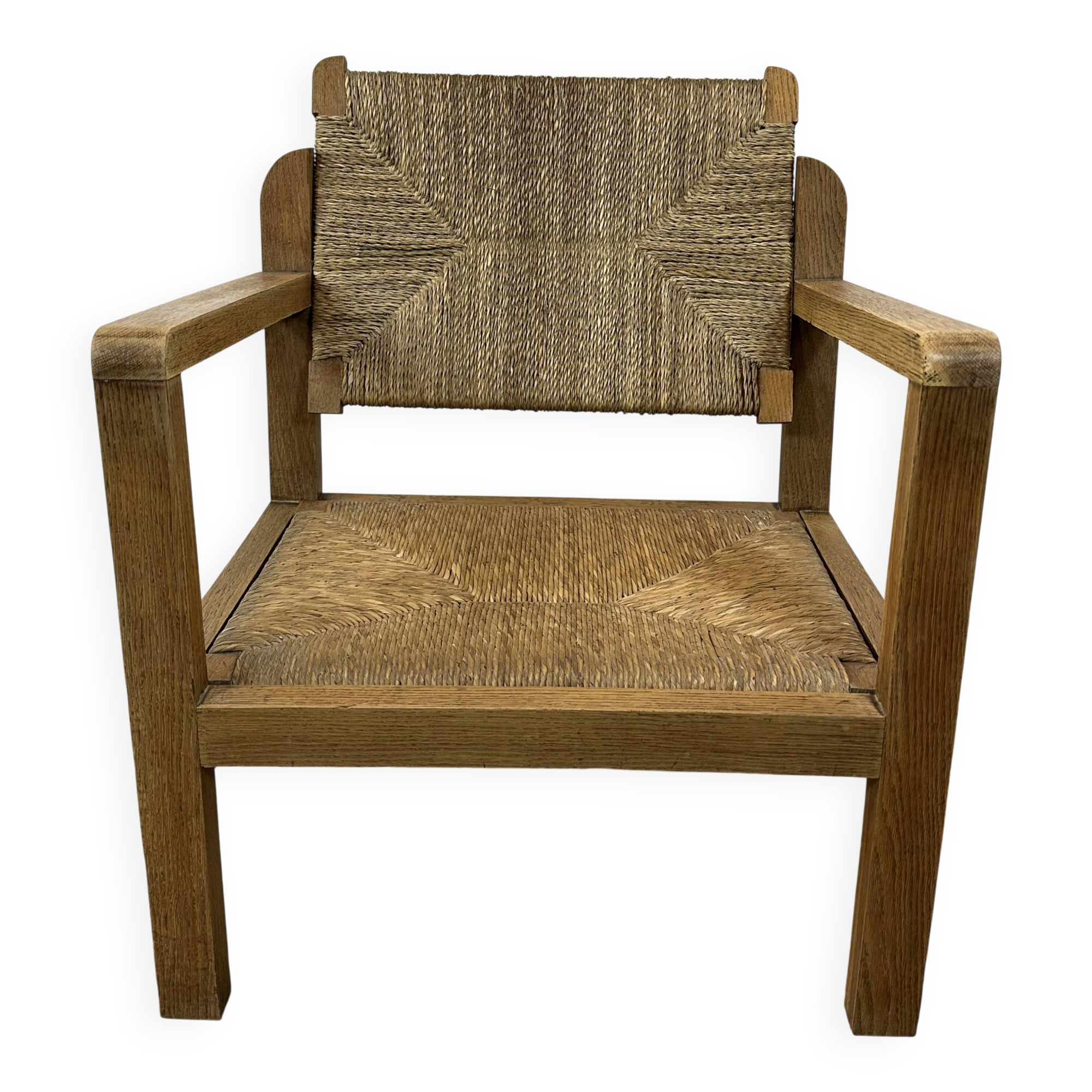 Brutalist armchair in oak 1950s