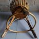 Bamboo and rattan plant holder tripod of the 50s