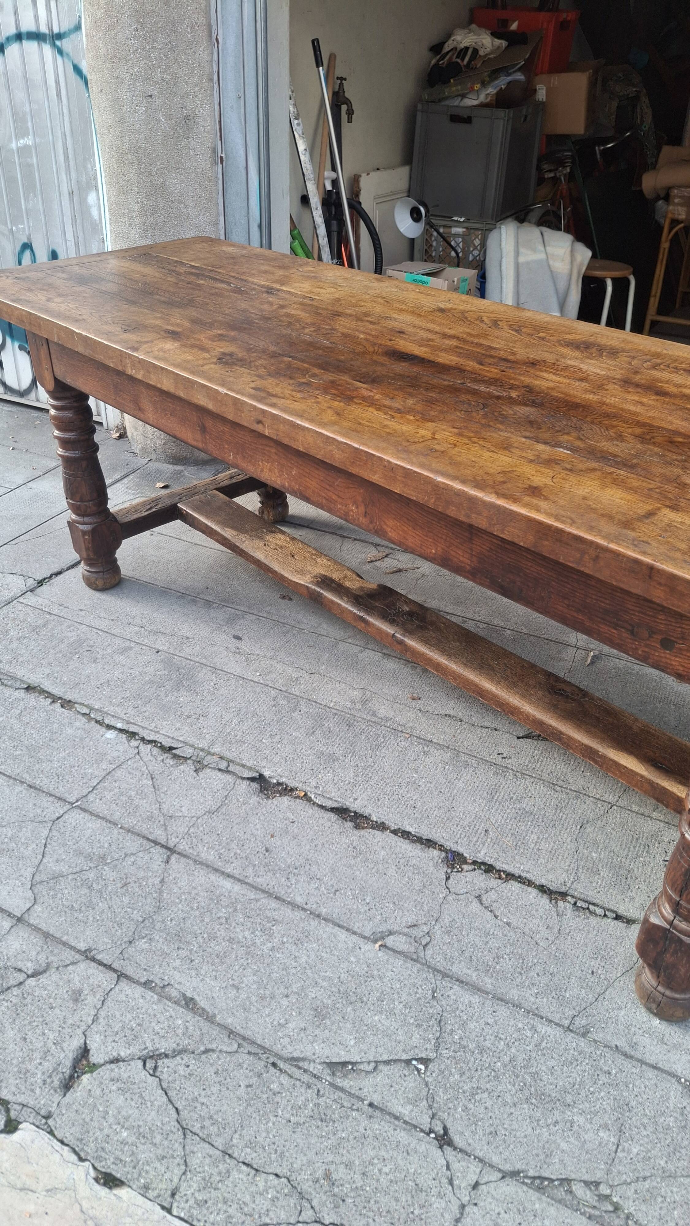 Large oak farmhouse table