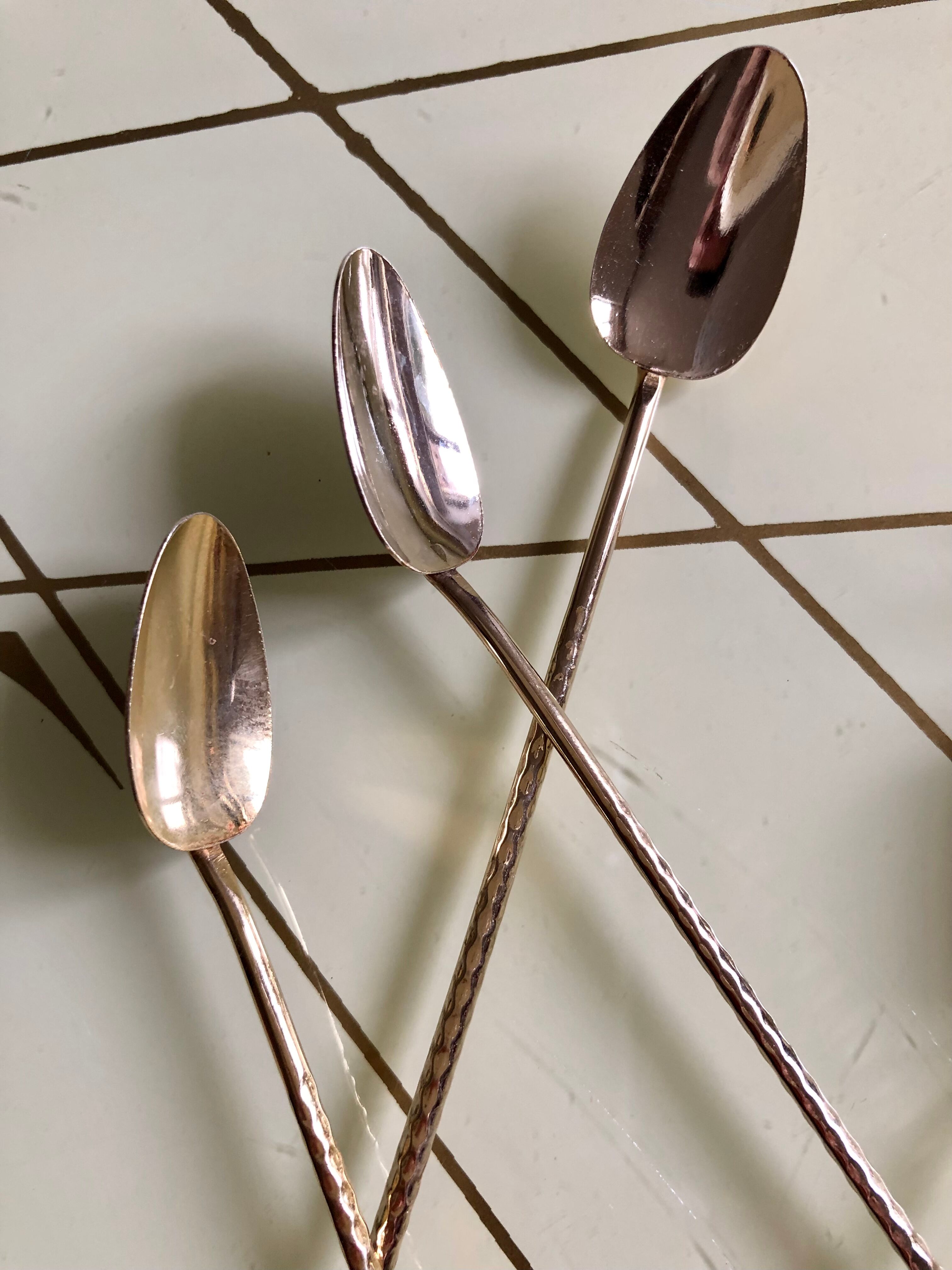 Golden spoons with mazagrans