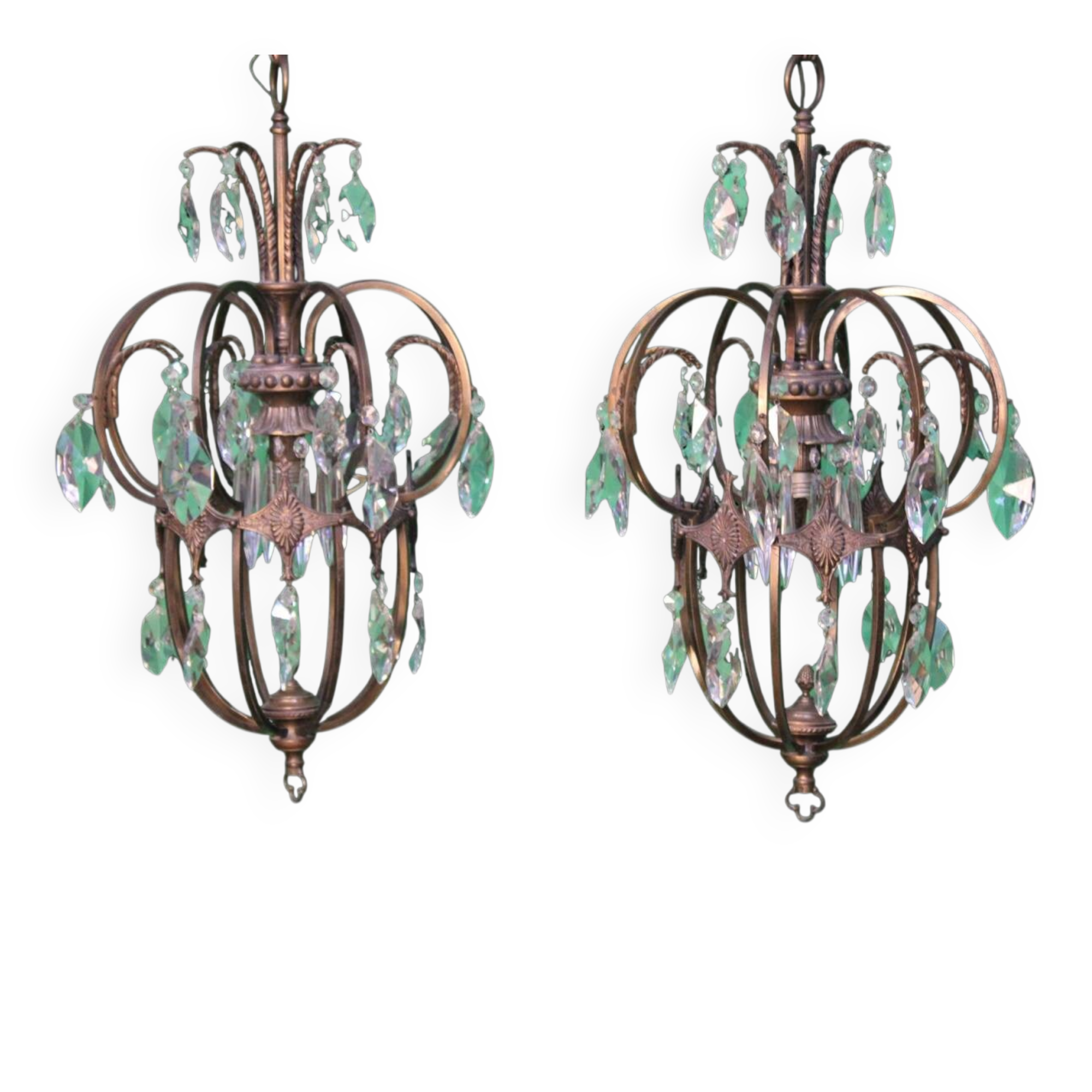 Par of Gilt bronze Chandelier C.1900 Italy