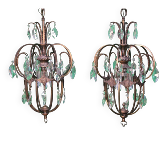 Par of Gilt bronze Chandelier C.1900 Italy