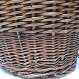 Wicker storage laundry basket and lid