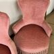 Paire de fauteuils crapaud rose poudré