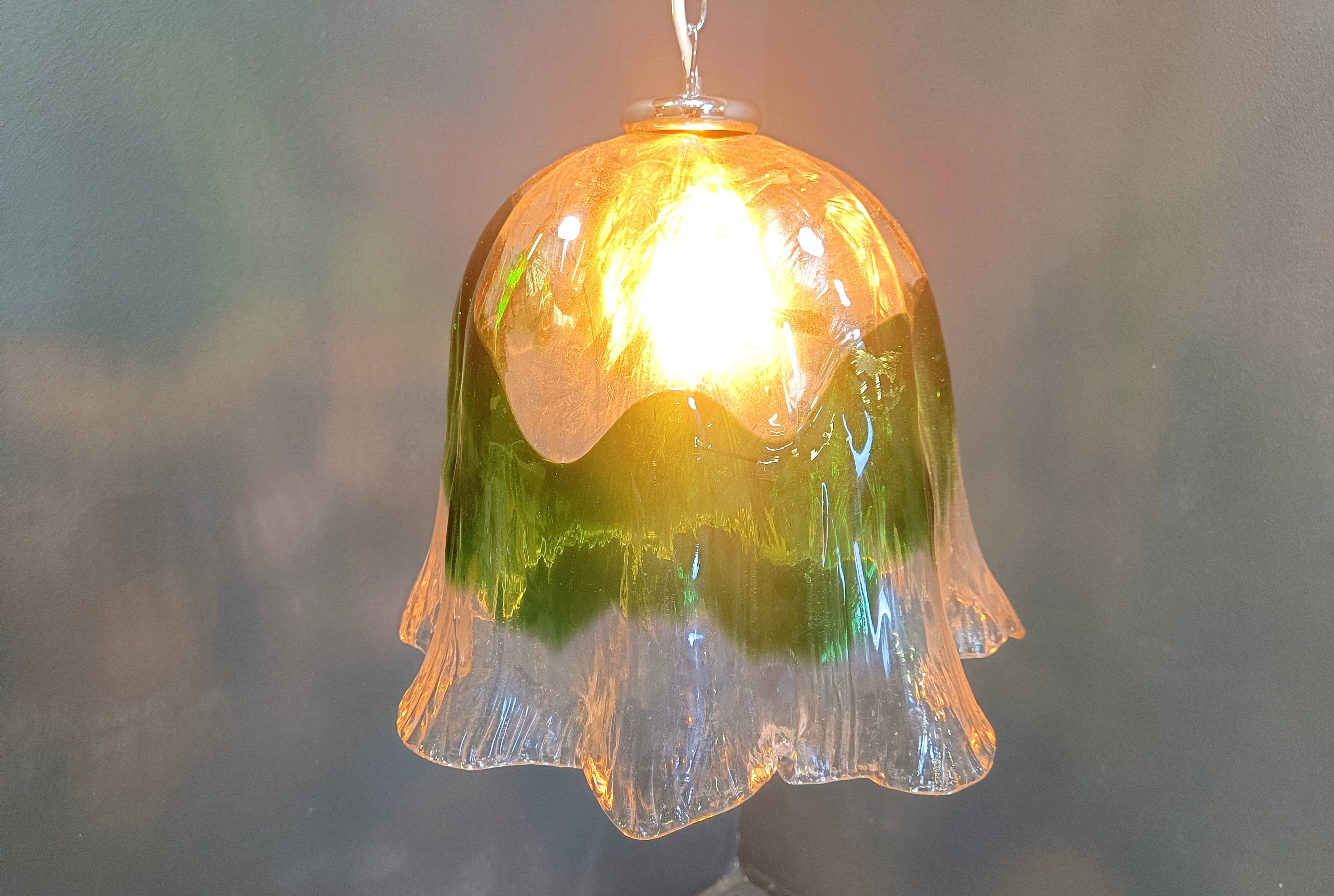 Vintage murano glass pendant light, for Mazzega, 1960s