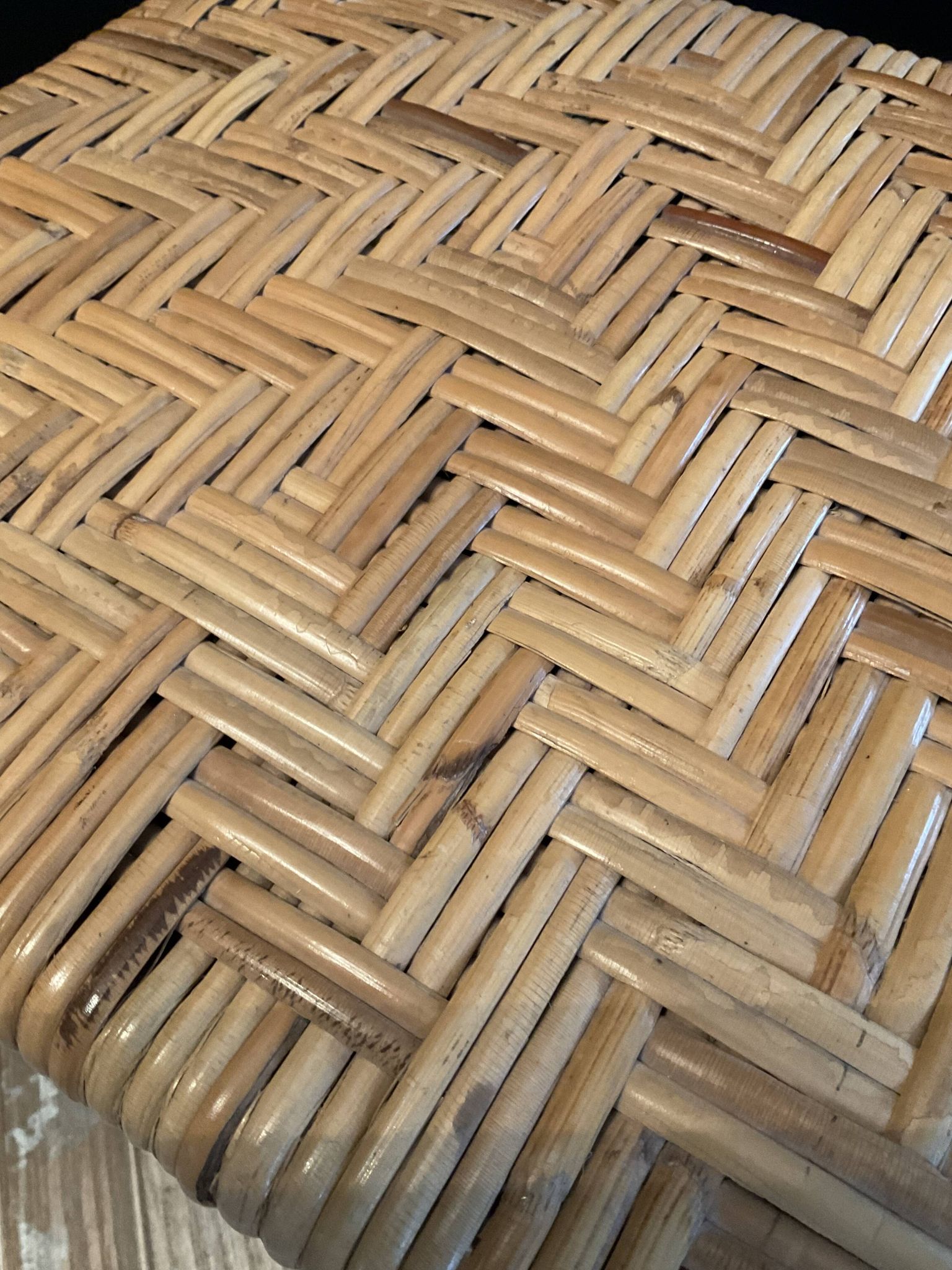 Pair of vintage children's chairs in wood and rattan