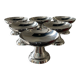 Series of 6 vintage stainless steel ice cream cups
