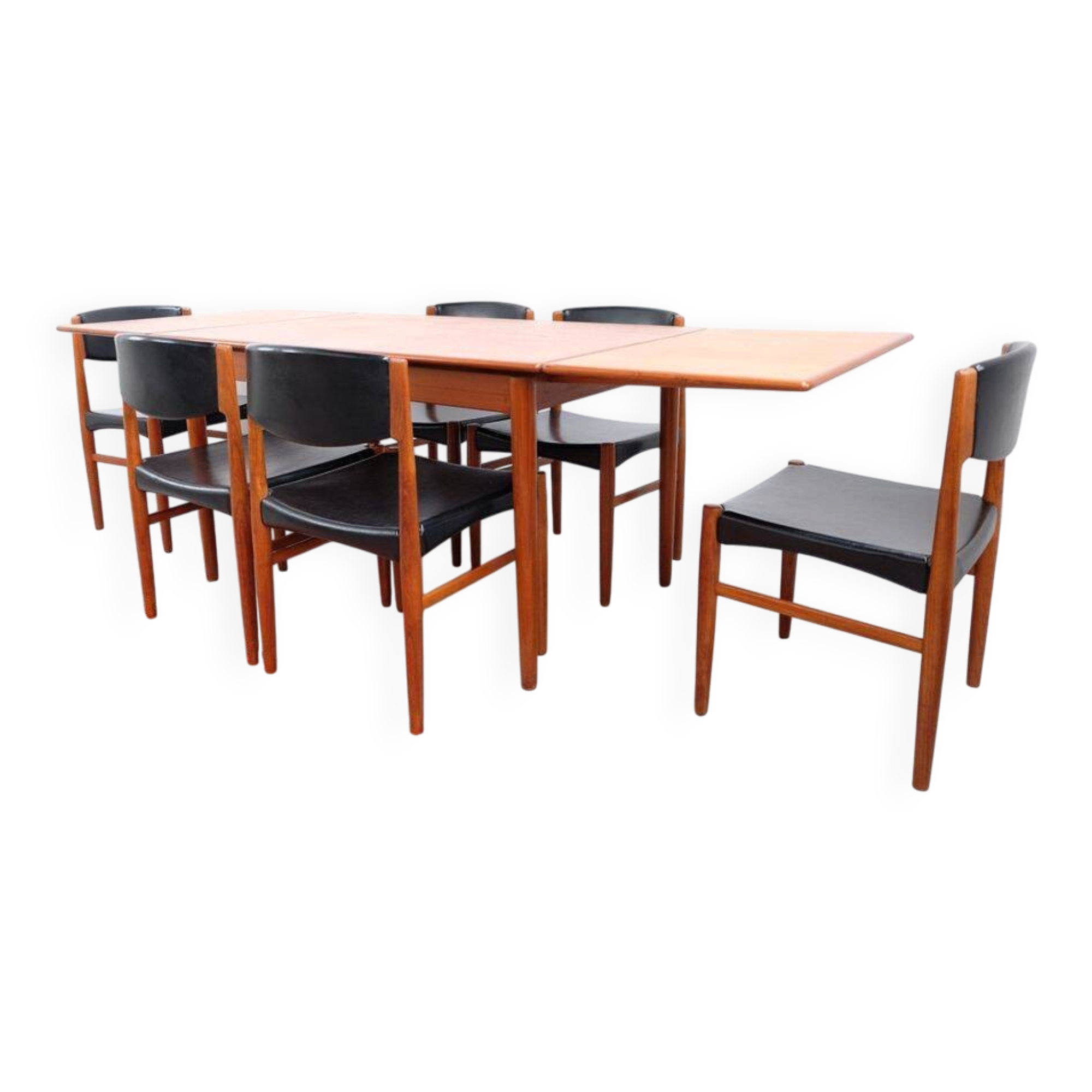 Teak dining table in retro vintage Danish style from the 60s-70s.