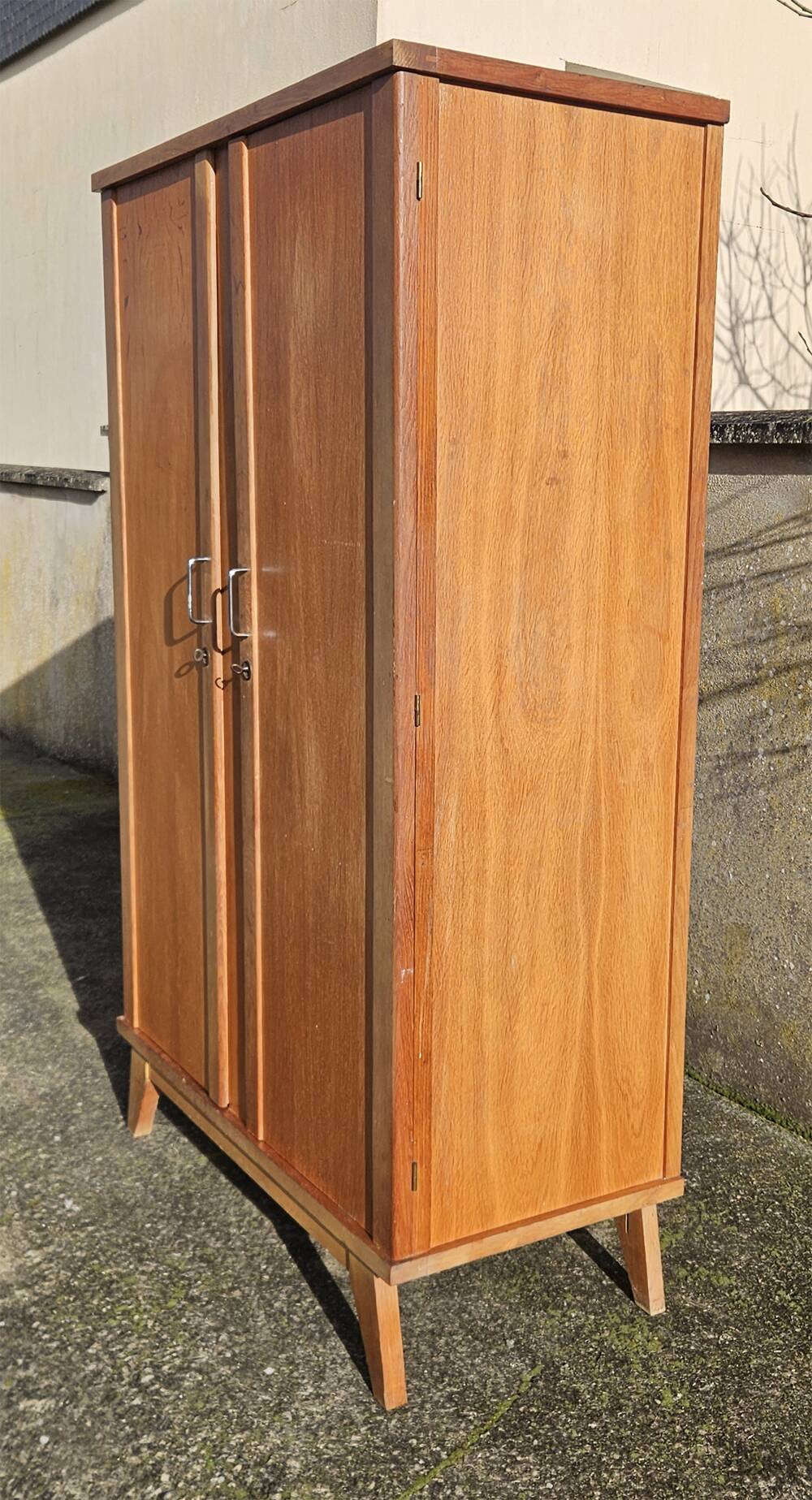 Wardrobe, shelves, oak, vintage, 1950s / 60s