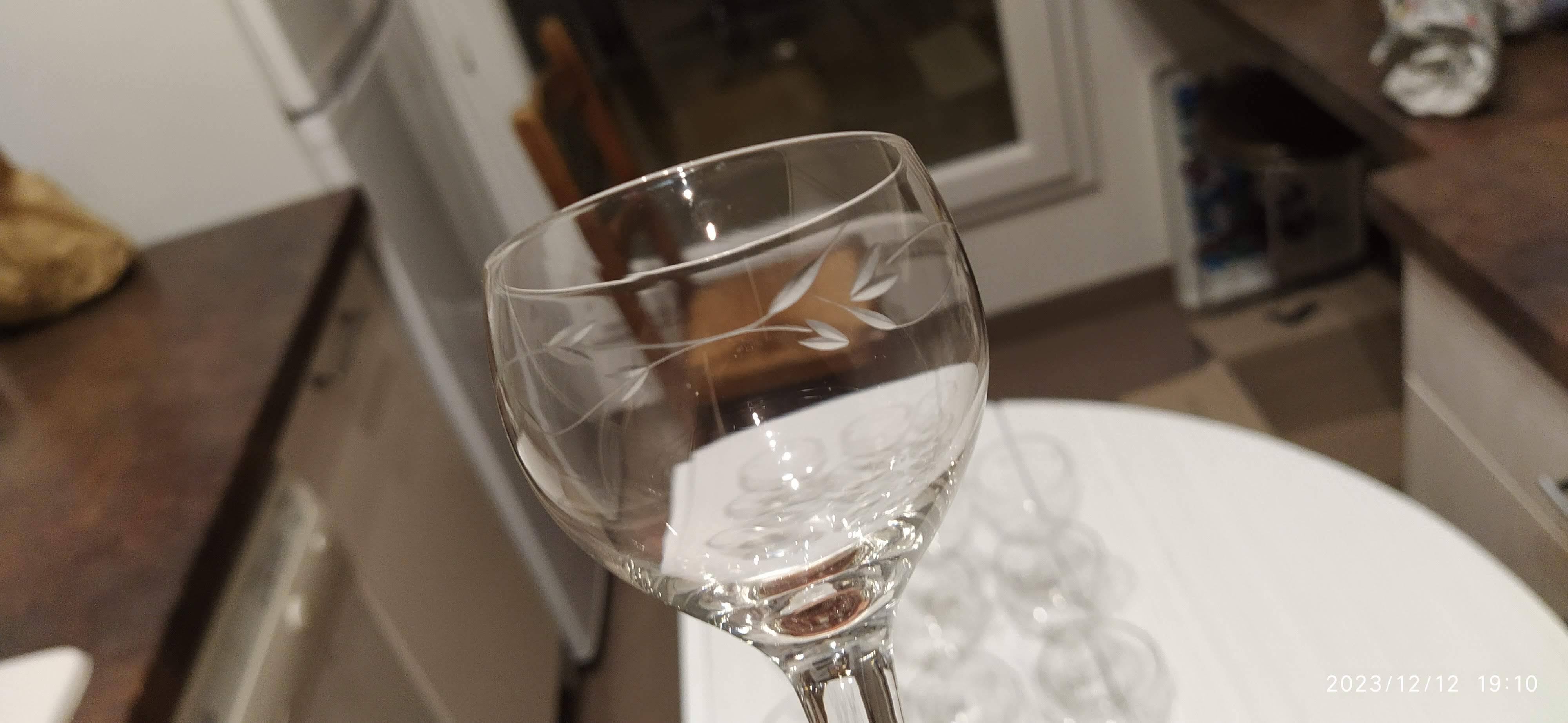 Set of water and wine glasses