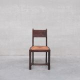 Set of six rush mid-century dining chairs