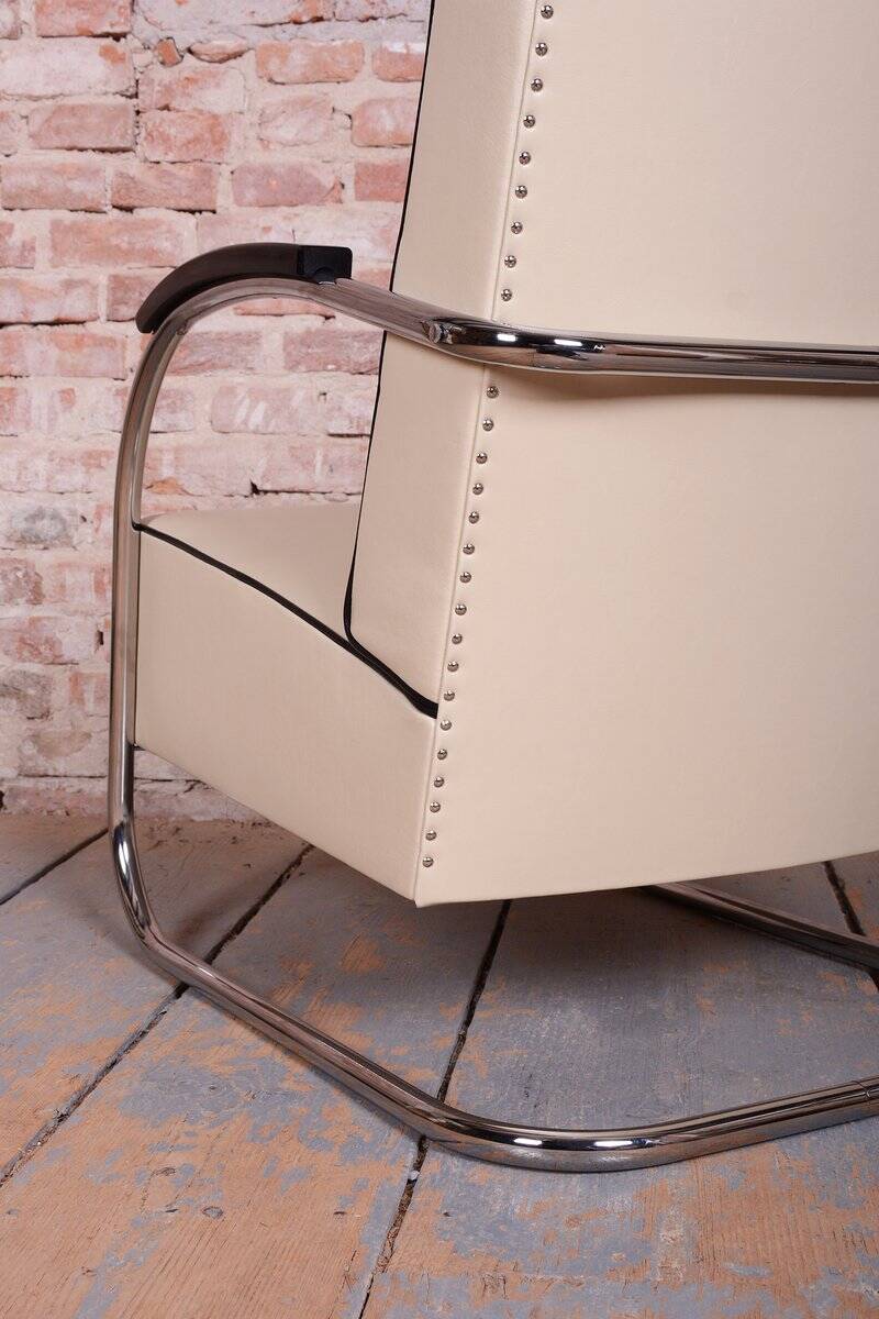 Bauhaus Leather FN21 Armchairs from Mücke-Melder, Czech, 1930s, Set of 2