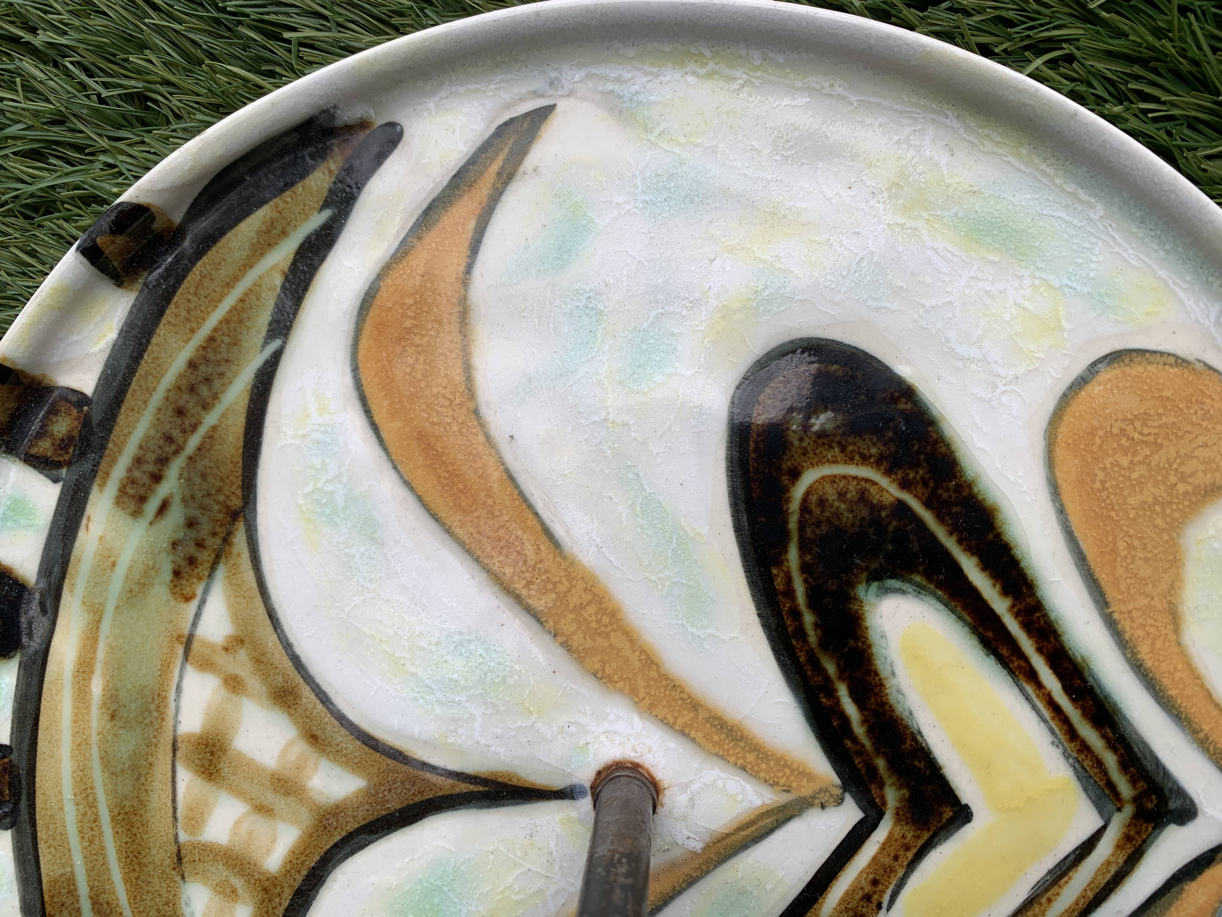 Cheese tray, Vallauris ceramics, unique piece, 1960