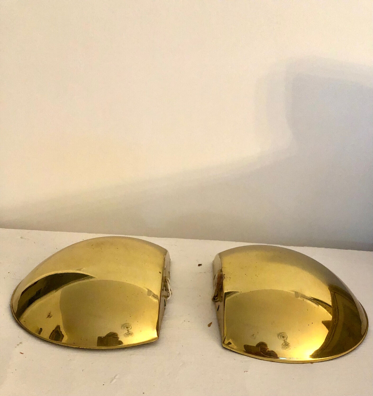 Half moon golden brass wall lights Italy 60/70.