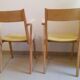 Pair of vintage 1950 sandblasted bridge armchairs