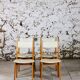 4 Danish chairs in beech wood and skai, 1960