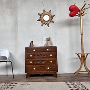 Chest of drawers semainier chiffonnier vintage oak 1950 style Art deco