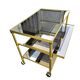 Brass and glass serving trolley, 1970s